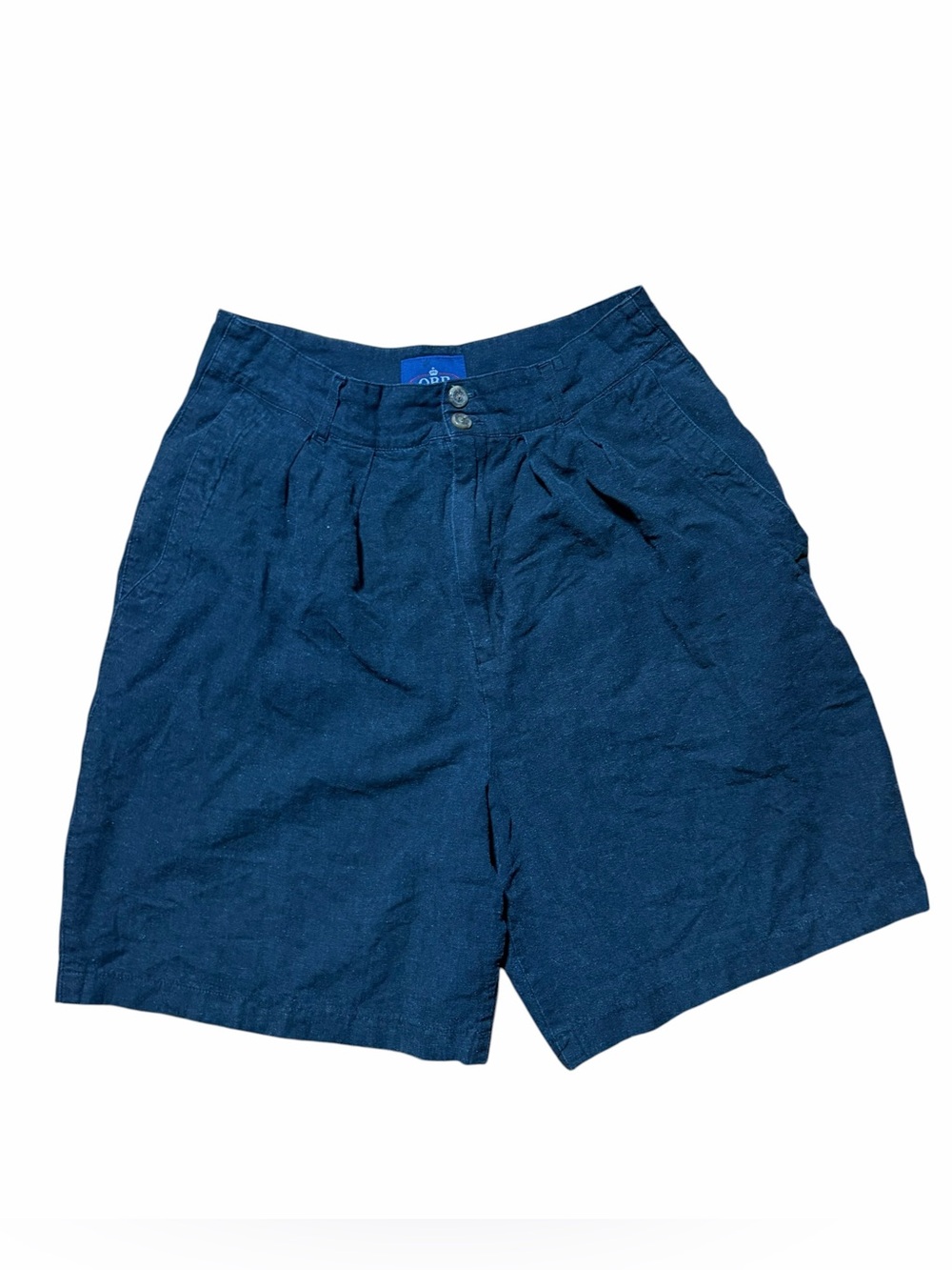 90’s Long and High Waisted Dark Blue Jean Shorts